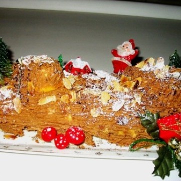 Buche de Noël et sa crème au beurre