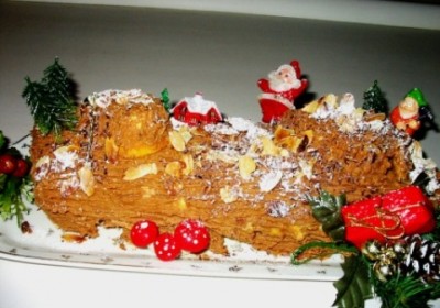 Buche de Noël et sa crème au beurre