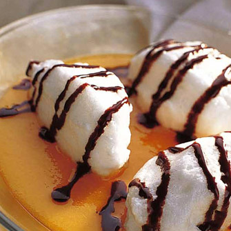iles flottantes sauce abricot